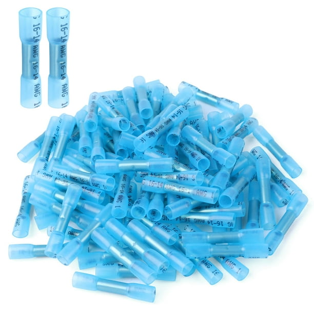 10-Pack Blue Heat Shrink Butt Connectors - 16-14 AWG, Perma Seal, MOLEX Brand