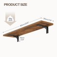 thumbnail image 3 of Floating Wall Shelves Set of 2 Rustic Brown + Black 23.6 Inches Storage for Living Room Bedroom Bathroom, 3 of 9