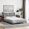 thumbnail image 3 of vidaXL Bed Frame with LED Lights Base Curved Platform Bedroom Furniture Fabric, 3 of 9