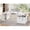 White, variant on SEDETA 77.1" Executive Large Electric Standing Desk, Height Adjustable Sit Stand Desk with 2 Drawers, Storage Cabinet & Charging Port for Home Office, Brown
