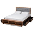 thumbnail image 3 of Baxton Studio Cosma Modern Transitional Ash Walnut Brown Finished Wood 4-Drawer Full Size Platform Storage Bed, 3 of 14
