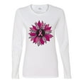 thumbnail image 2 of Wild Bobby Pink Cheetah Print Breast Cancer Carnation Flower Breast Cancer Awareness Women Graphic Long Sleeve Tee, White, Large, 2 of 6