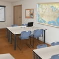 thumbnail image 2 of 66" x 24" Kee Training Table- Maple/ Black & 2 Zeng Stack Chairs- Blue, 2 of 7