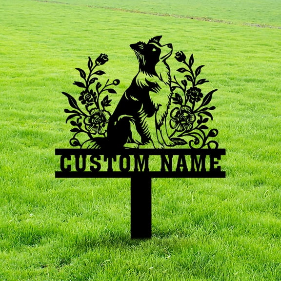 Custom Border Collie Memorial Stake Sign Custom, Pet Grave Markers Sign,Border Collie Sign With Stake,Pet Loss Gift,Sympathy
