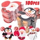 thumbnail image 2 of 100/25 piezas de tarjetas de papel con forma de piruleta de Papá Noel, soporte para envolver dulces navideños, suministros de decoración para fiestas de Año Nuevo, 2 of 5