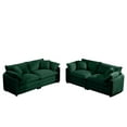 thumbnail image 6 of Modern Fabric Living Room Sofa Two Pieces Set, Two 2-Seater Sofas with 8 Cushions, Upholstery Large Deep Seat Sofa Set, Corduroy Fabric (Green), 6 of 11
