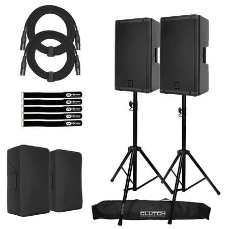(2) RCF ART 912-A 12 Professional Digital Active Speaker Systems with Protective Covers & Stands Package
