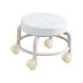 thumbnail image 2 of Taburete con ruedas universal con ruedas giratorias y reposapiés giratorio de 360 ​​grados blanco, 2 of 9