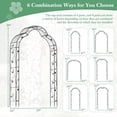 thumbnail image 3 of 99-Inch Garden Arch Trellis, Plant Support Trellis Climbing Pergola W/7 Combination Ways & 2 Installation Methods, 2 Half Arches, Metal Archway Garden Arbor for Wedding Party Ceremony Decor, 3 of 9