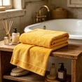 thumbnail image 6 of Btomtd 100% Cotton Bath Towels, Extra Large Absorbent Oversized Bath Sheet, Soft Embroidered Home Gift Shower Towels, Size 55" x 27.5", Yellow, 6 of 6
