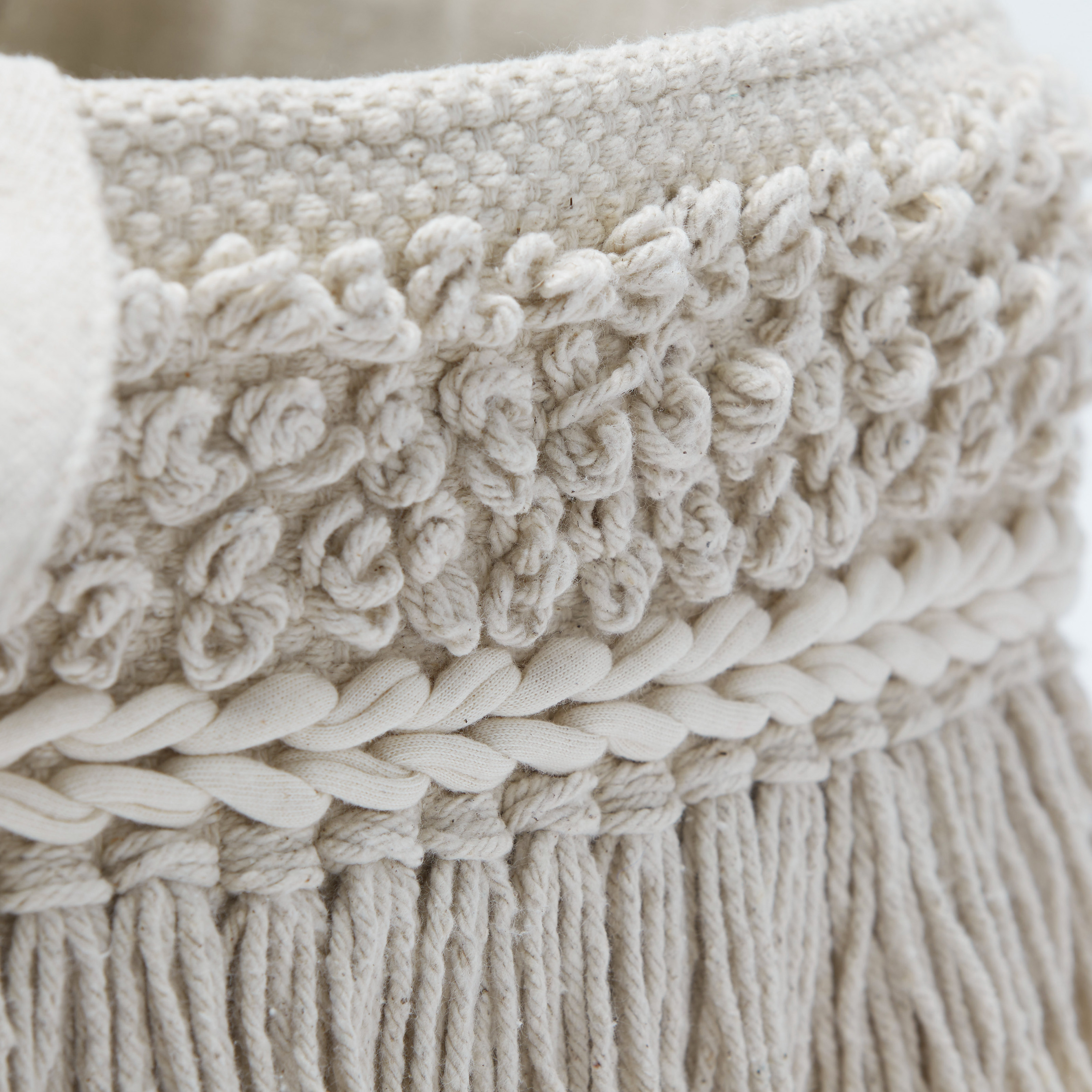 Hand Woven Macrame 3 Piece Basket Set, Natural by Drew Barrymore Flower Home - image 5 of 8
