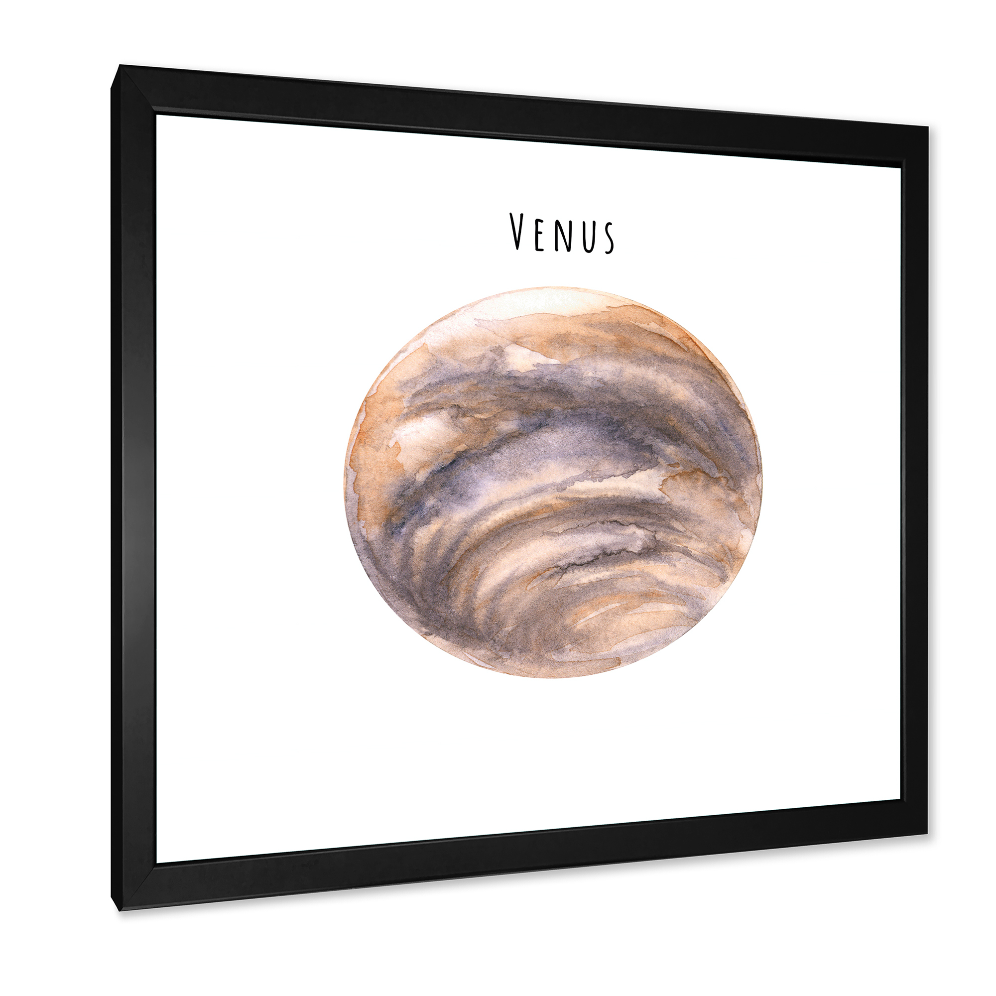 Designart 'Abstract Planet Venus' Bohemian & Eclectic Framed Art Print