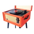 thumbnail image 4 of Arkrocket 3-Speed Bluetooth Record Player Retro Turntable with Built-in Speakers and Removable Legs (Orange), 4 of 15