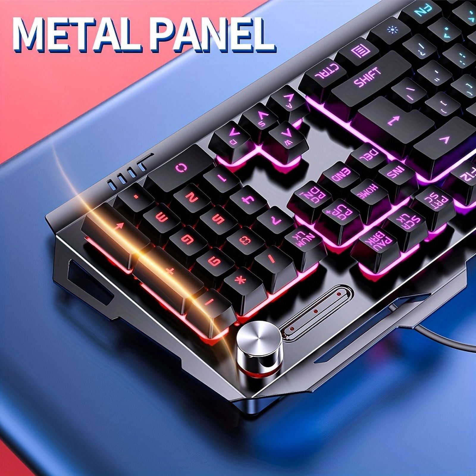 Computer Wired Keyboard, Universal USB Plug-in Illuminated Keyboard for Gaming, Typing, and Office Use, Suitable for Windows