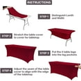thumbnail image 5 of Parojati 2 Pack 8FT Table Cloth for Rectangular Fitted Events Stretch Pink Table Covers Washable Spandex Tablecloth Protector for Party, Wedding, Cocktail, Banquet, Festival Burgundy, 5 of 6