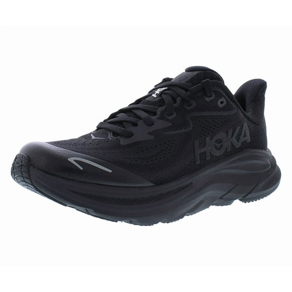 HOKA Clifton 10 GS Boys Shoes Size 5, Color: Black/Black