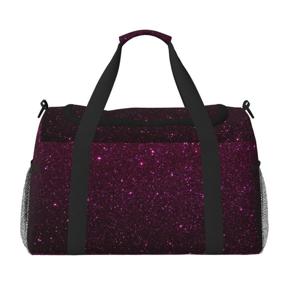 Kdxio Dark Purple Glitter Travel Duffel Bag Gym Bag Weekender Travel Bag Gym Bag for Women &Men Airplane Travel Essentials for Flying