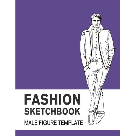 Fashion Sketchbook Male Figure Template: Easily Sketch Your Fashion Design with Large Make Figure Template (Paperback)