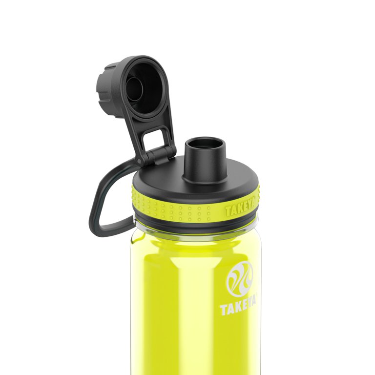 Takeya Tritan Plastic Straw Lid Water Bottle, Lightweight, Dishwasher safe,  24 oz, Wild Lime 