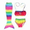 thumbnail image 4 of Mermaid Tail Costume For Girls Kids Swimming Cosplay With Monofin Adjustable Waistband Quick Dry, 4 of 6