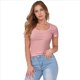 thumbnail image 1 of Camiseta de Canalé Entallada para Mujer, Color Rosa XXXL, 1 of 9