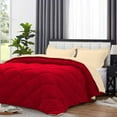thumbnail image 3 of D.N.G. BEDDINGS 5 Piece Luxury Reversible Diamond Pattern Comforter Set Premium Super Soft, All Season 800 TC, 100% Egyptian Cotton Oversized Super King Size Ivory/Red Solid Color, 3 of 7