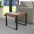 thumbnail image 2 of FT50RIDDW-A: Ridgewood Side Table, End Table, Accent Table, Nightstand. Dark Rustic Wood, Black Metal Legs, 2 of 4