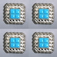 thumbnail image 3 of 2 Pcs Hilason Turquoise Stone Clear Crystal Square Nickle Concho Saddle, 3 of 3