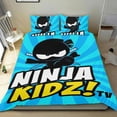 thumbnail image 1 of Niños Ninja Conjunto de sábanas temático, trío de piezas, cómodo y amigable con la piel, diseño único, regalo de decoración para el hogar para familiares, amigos y fans,140cm *210cm, 1 of 6