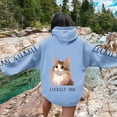 thumbnail image 2 of Fiaer,Womens Oversized Hoodies,Women's Loose Fit Casual Trendy Cat Letter Printed Drawstring Hooded Sweatshirts Breathable Cozy Hooded Pullovers with Pockets Sky Blue1 M, 2 of 5