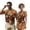 Brown Floral, variant on Dragonfly Floral Couple Matching Outfit Mens Golf Shirts Size M Short Sleeve Quick Dry Collared Summer Athletic Tops and Womens Short Sleeve Golf Dress with Shorts Pockets