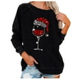 thumbnail image 2 of kayannuo Fall Clothes For Women Fashion Women Casual O-neck Printing Long-sleeved Sweatshirt Black, 2 of 4