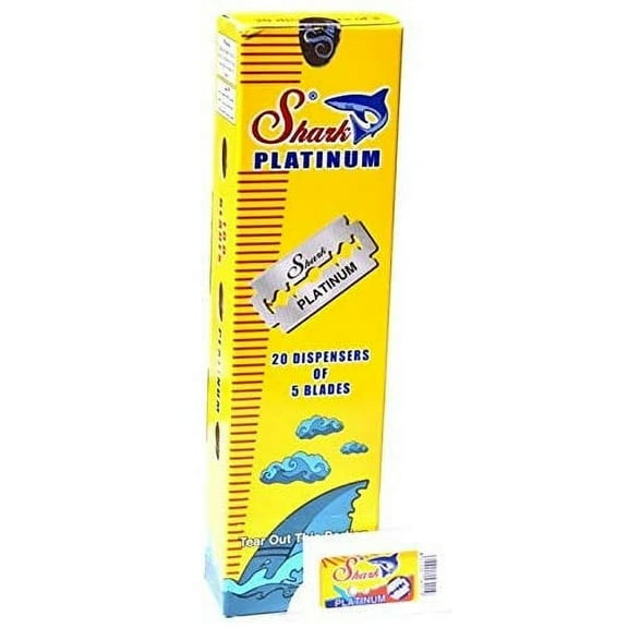 100 Shark Platinum Double Edge Razor Blades