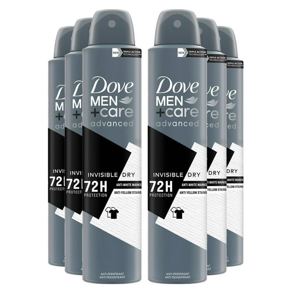 Dove Men Care Invisible Dry Antiperspirant Deodorant Spray 72-hour Sweat and Odor Protection-6 Pack