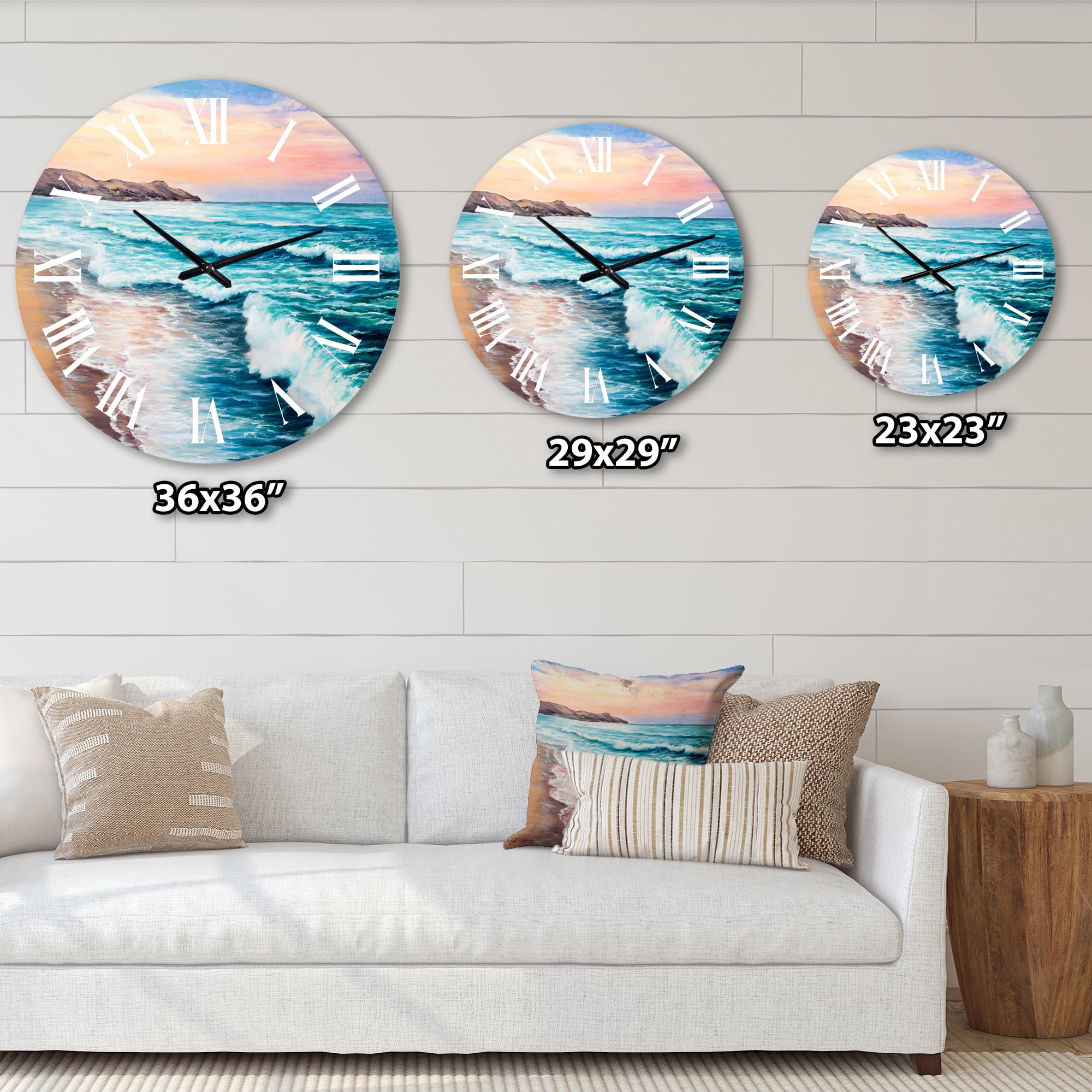 Designart 1 in Coastal Wall Clock