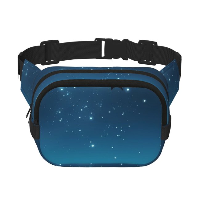 Disketp Night Sky Moon Dolphin Riñonera de Doble Capa, Bolsa de Cintura Ajustable para Viajes, Correr y Senderismo, Riñonera Ligera para Hombre y Mujer