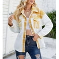thumbnail image 2 of Abrigo de manga larga para mujer con bolsillos Chaqueta informal con solapa de un solo pecho para otoño e invierno Amarillo S, 2 of 6