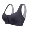 thumbnail image 3 of Fatuov Comfort Bras for Women Front Closure Under $5 Push-Up Wireless Bralettes for Workout Solid Color Full Coverage Sexy Thin Breathable Summer Bras 32A, Black, 3 of 4