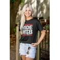 thumbnail image 3 of Ride MTB Mountain Bike Cyclist Plus Size Crewneck Graphic Tee Shirt Brisco Brands 2X, 3 of 5