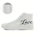 thumbnail image 4 of Coolcustomize Mens Plus Size Love Print High Top Sneakers, Romantic Style Casual Couple Shoes, Perfect for Dates, Streetwear & Casual Attire, Stylish Durable for Sports, Perfect Sweet Gift for Lovers, 4 of 12