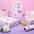 thumbnail image 3 of Butterfly Wrapping Paper Roll- 1 Roll 17” x 33 ft Butterfly Fairy Gift Wrapping Paper Pink Baby Shower Wrapping Paper for Girl Kids Birthday Party Wrap Supply Polka Dot Design Reversible, 3 of 14