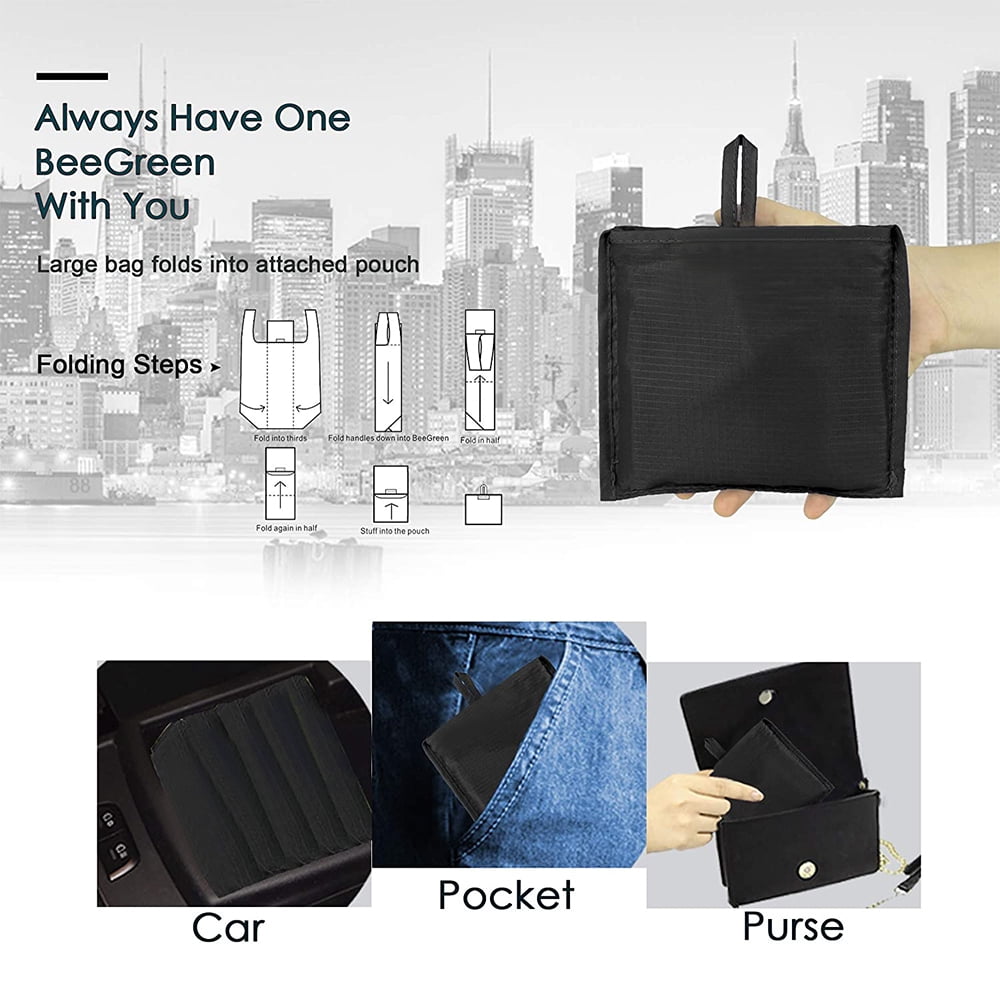 Lot De 9 Sacs De Courses Réutilisables Pliables - Imperméables, 22kg De Capacité, Motifs Floraux - 5