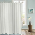 thumbnail image 3 of Fabric Shower Curtain, White and Sage Green Striped Geometric Bathroom Curtain with 12 Hooks Waterproof No Bad Odor Machine Washable Bath Curtains for Bathroom, Spa Room, 60"x72", 3 of 6