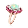 thumbnail image 2 of Ross-Simons Opal, 1.50 ct. t.w. Pink Tourmaline and .60 ct. t.w. White Topaz Ring in 18kt Rose Gold Over Sterling, Women's, Adult, 2 of 5