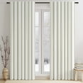 thumbnail image 2 of Topfinel 84 Inches Long Cream Velvet Curtains for Bedroom, Back Tab Light Blocking White Curtains with Hooks, Room Darkening Double Sided Drapes，Set of 2, 2 of 8