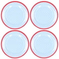 thumbnail image 3 of 4PCS 9in Salad Plate Fruit Plate Dessert Cake Dishes Pastry Tray Tableware DecorationLight Blue Grid, 3 of 8