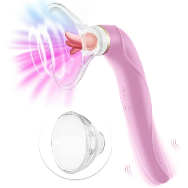 Coño Chupando Consolador Vibrador Juguetes Sexuales para Mujer Lamiendo Lengua Estimulador Clítoris Pezón Chupando Vibrador Masturbador 3 en 1 Vibrador Juguete Sexual con 8 Succiones 5 Lamiendo y 10 M
