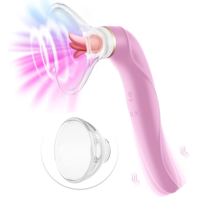 Coño Chupando Consolador Vibrador Juguetes Sexuales para Mujer Lamiendo Lengua Estimulador Clítoris Pezón Chupando Vibrador Masturbador 3 en 1 Vibrador Juguete Sexual con 8 Succiones 5 Lamiendo y 10 M