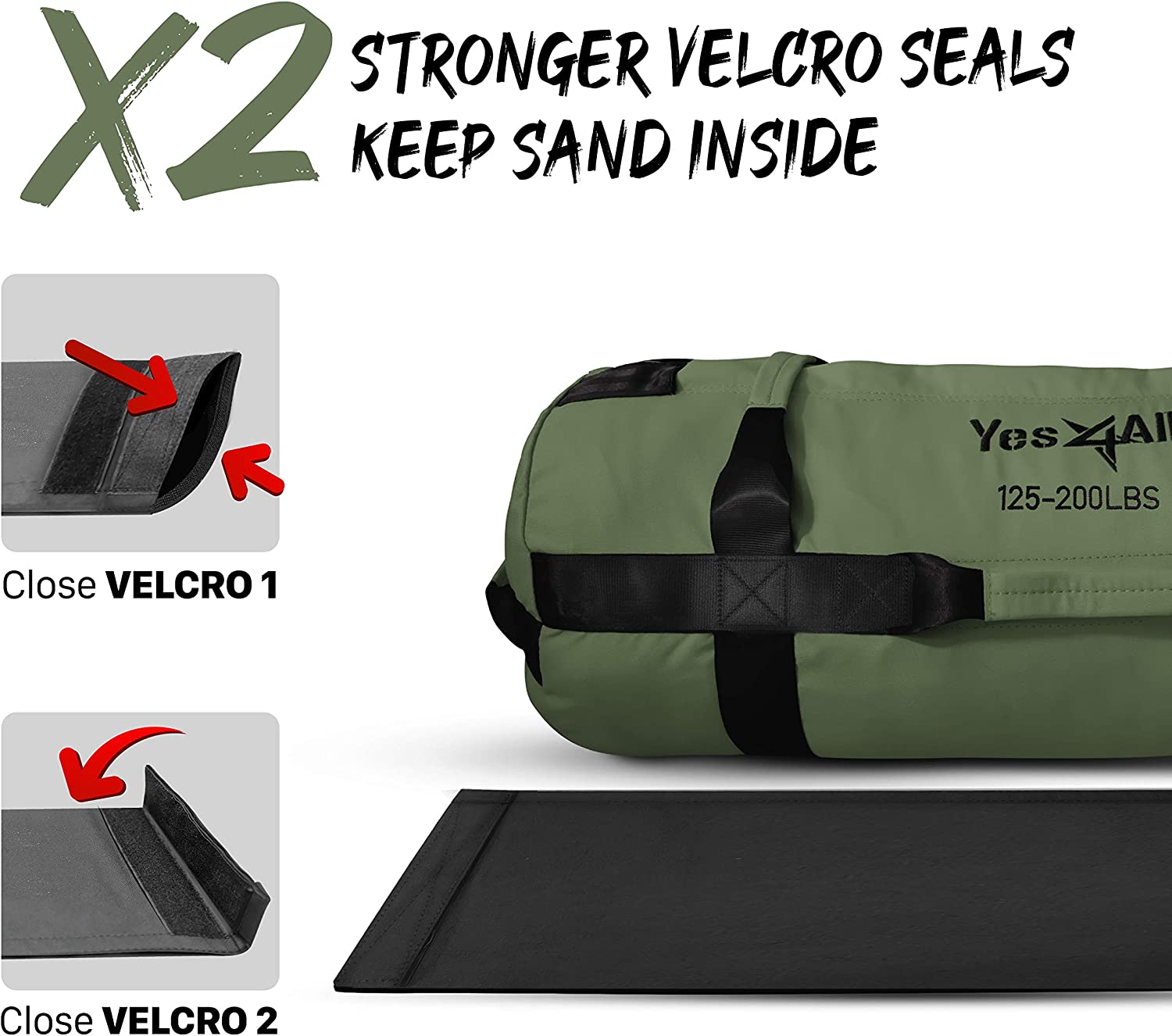 Yes4All Workout Sandbags, Army Green, Size XL, Single