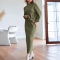 thumbnail image 2 of LEKODE Knit Sets Two Piece Women Skirt and Top Set for Women Long Skirt Sets Pencil Skirt for Women 2 Piece Sets for Women Summer Fall Outfits Two Piece Sets for Women Green M, 2 of 9